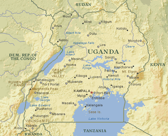 Map of Uganda